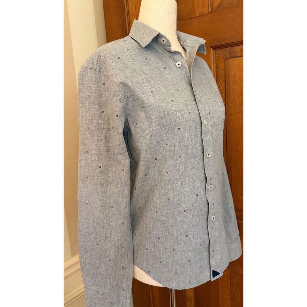 UNTUCKit Slim Fit Button Down Shirt Womens XS (0-2) Gray Business Casual Career - Picture 4 of 13